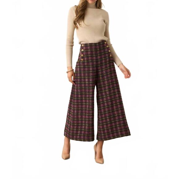 NEW PROSPERINA dietrich wide leg pants in wild heiress